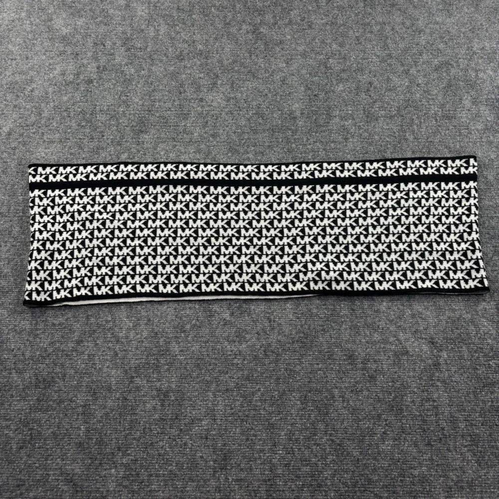 Michael‎ Kors Headband OS Black White Monogram Knit Ear Warmer Womens